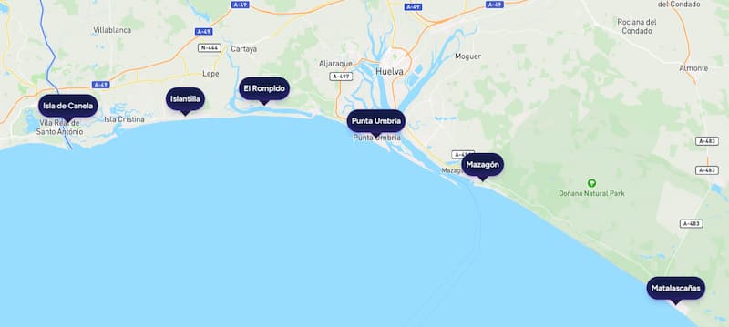 Pueblos de Huelva con Playa